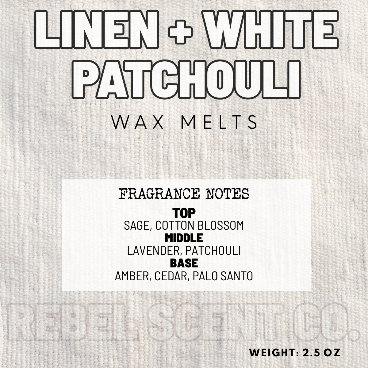 Linen + White Patchouli Wax Melts - 2.5oz