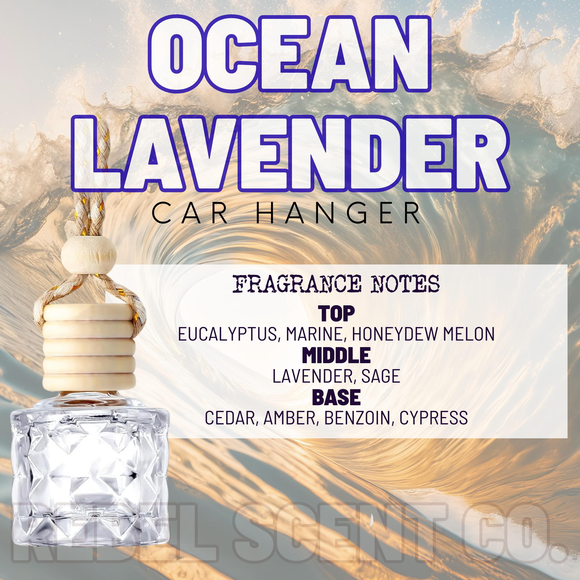 Ocean Lavender Car Hanger