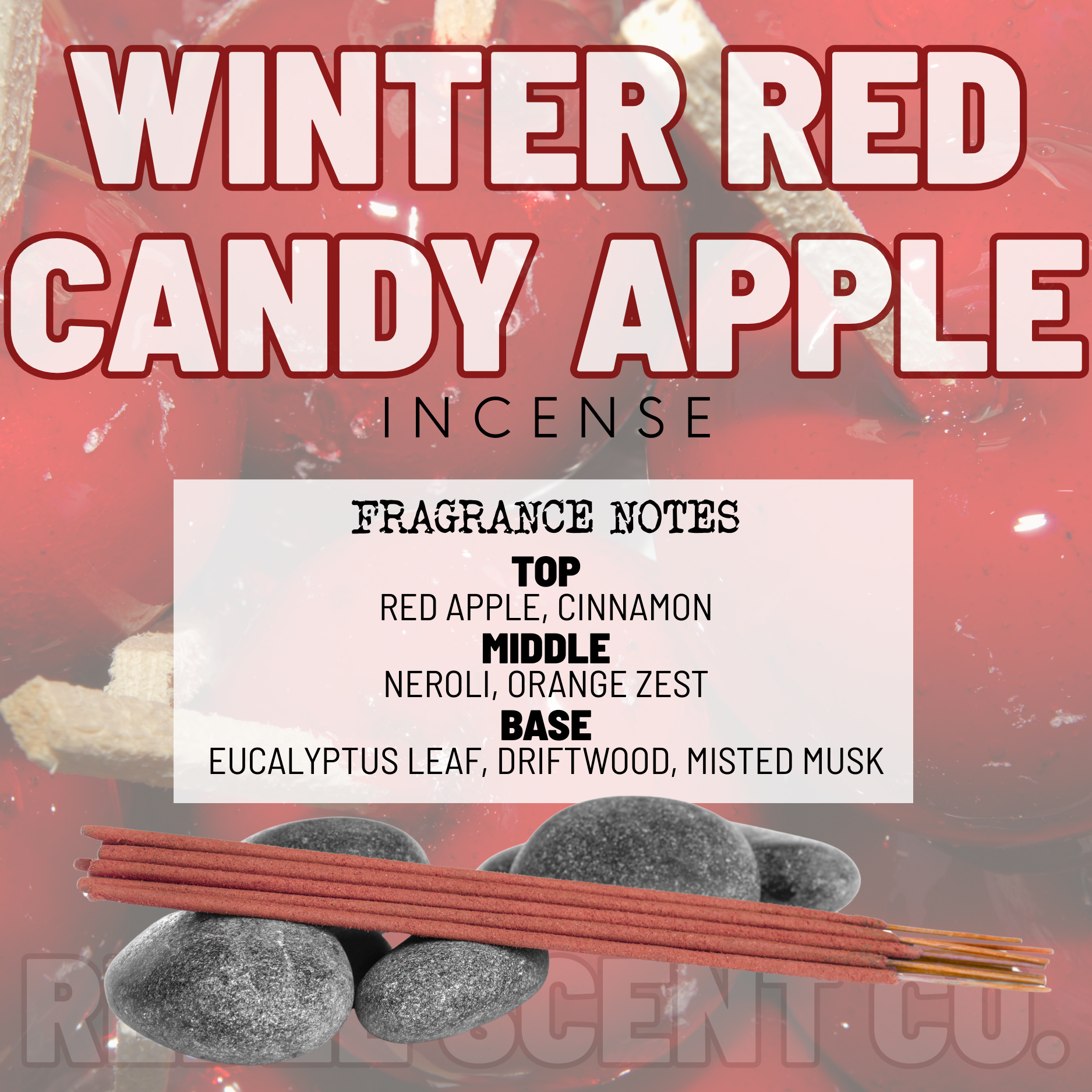 Winter Red Candy Apple Incense (Pack of 10)