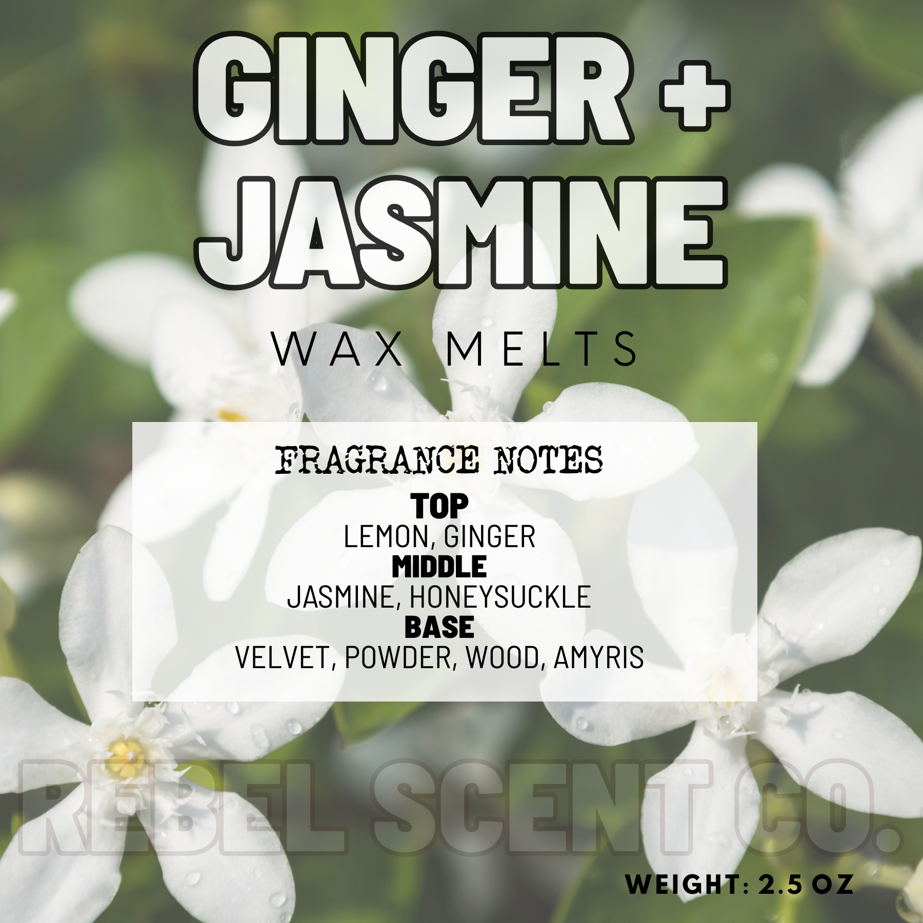 Ginger + Jasmine Wax Melts - 2.5oz